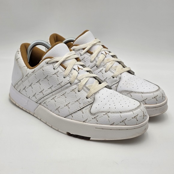 Jordan NU Retro 1‎ Low 317163-121 White/Gold Logo Men's Size 10 Shoes Sneakers